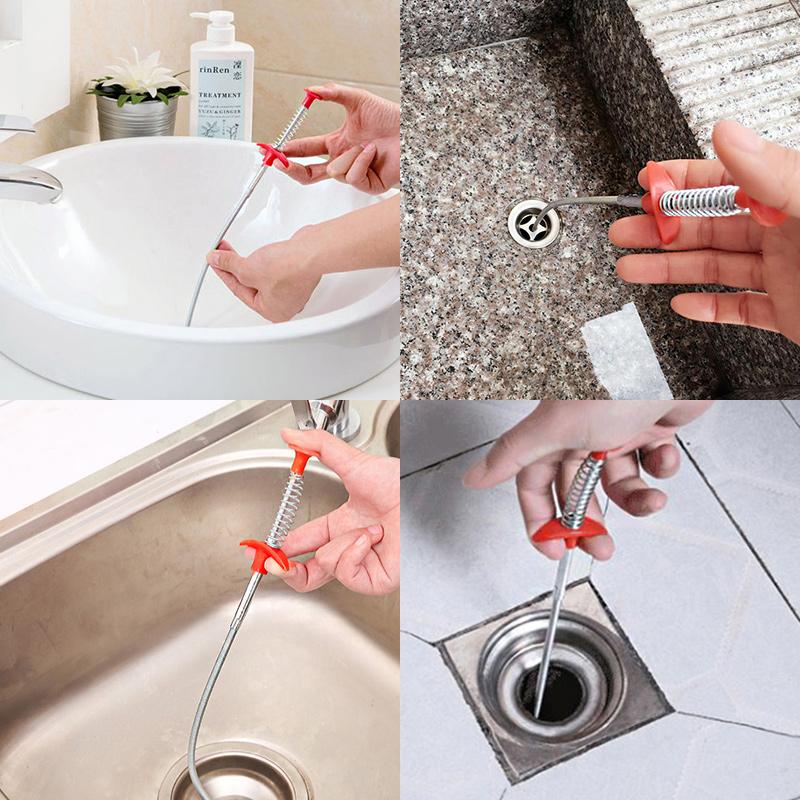 Kitchen Sink Cleaning Pipe Hook Cleaner Sticks Clog Remover Sewer Dredging  Spring Pipe Hair Dredging Tools Bathroom Accessories Ships From: SPAIN