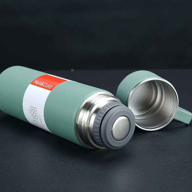 Vacuum Flask Set Stainless Steel Drinking Water Bottle with 3 Cups - 500ml Best Gift