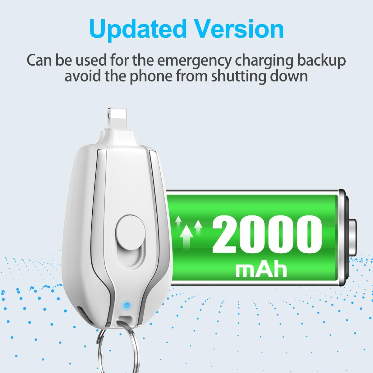 2000mAh Portable Keychain Charger Type-C/i-Phone