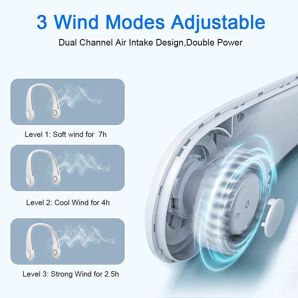 Portable Neck Fan Rechargeable Super 360° Cooling
