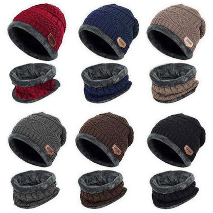 Fleece Winter Hat Soft Winter Beanie Caps For Men Warm Breathable Wool Knit Letter Double Layer Caps for Bike and Outdoor