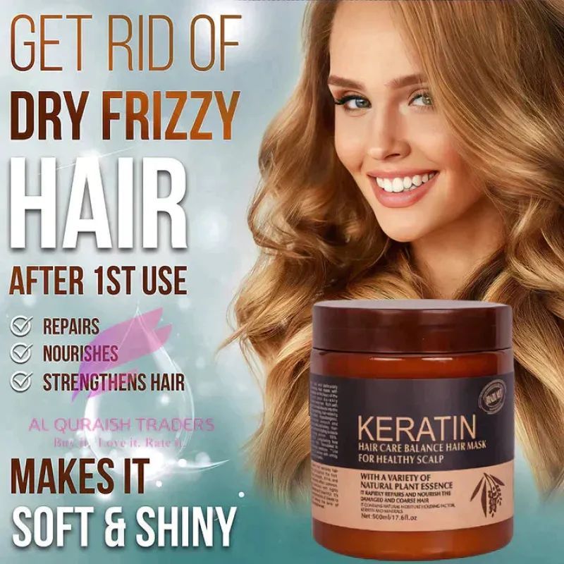 Keratin Hair Care Mask Keratin Hair Treatment for Healthy Scalp Smooth Shiny Frizz Free Hair – 500 ml