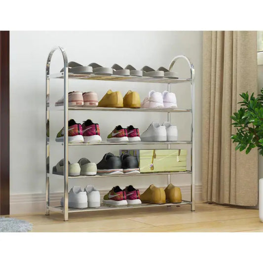 Stainless Steel Shoe Rack with 5 and 6 Layers for Boots/High Heels/Slippers