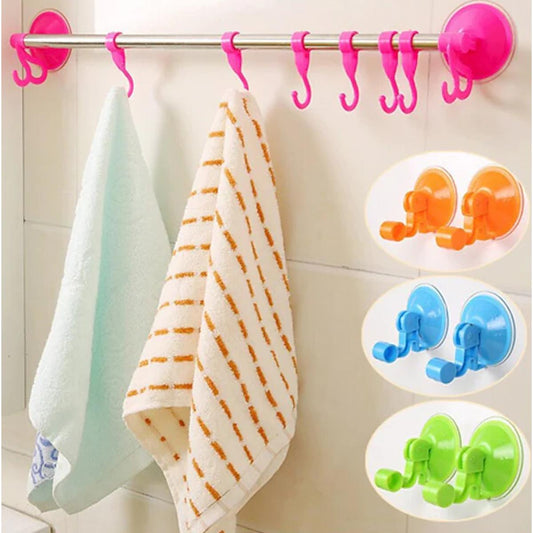 Strong Wall Attachable Hooks Multifunction Hanger With Suction Cup