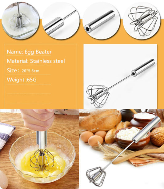 Semi-automatic Stainless Steel Egg Beater