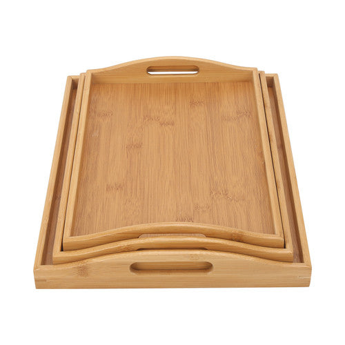 Set of 3 Bamboo Serving Trays